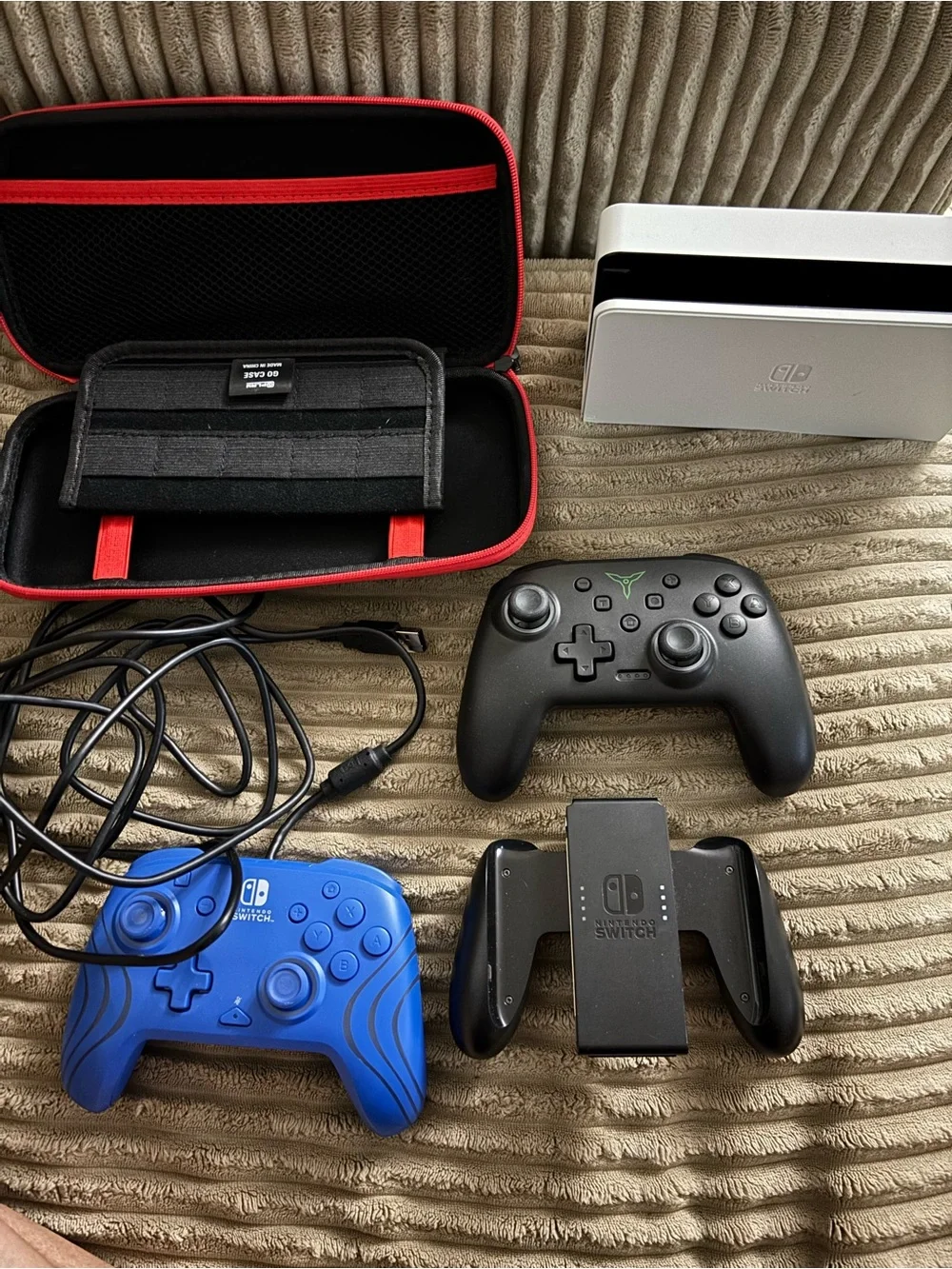 Nintendo Switch OLED with Decorative Thumb Caps